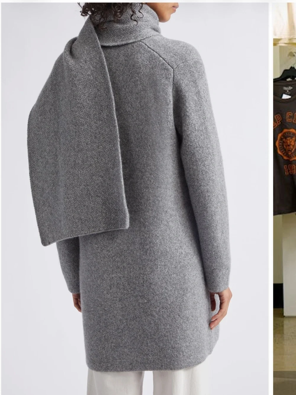 Vince Drape Sweater Coat in Medium Heather Grey